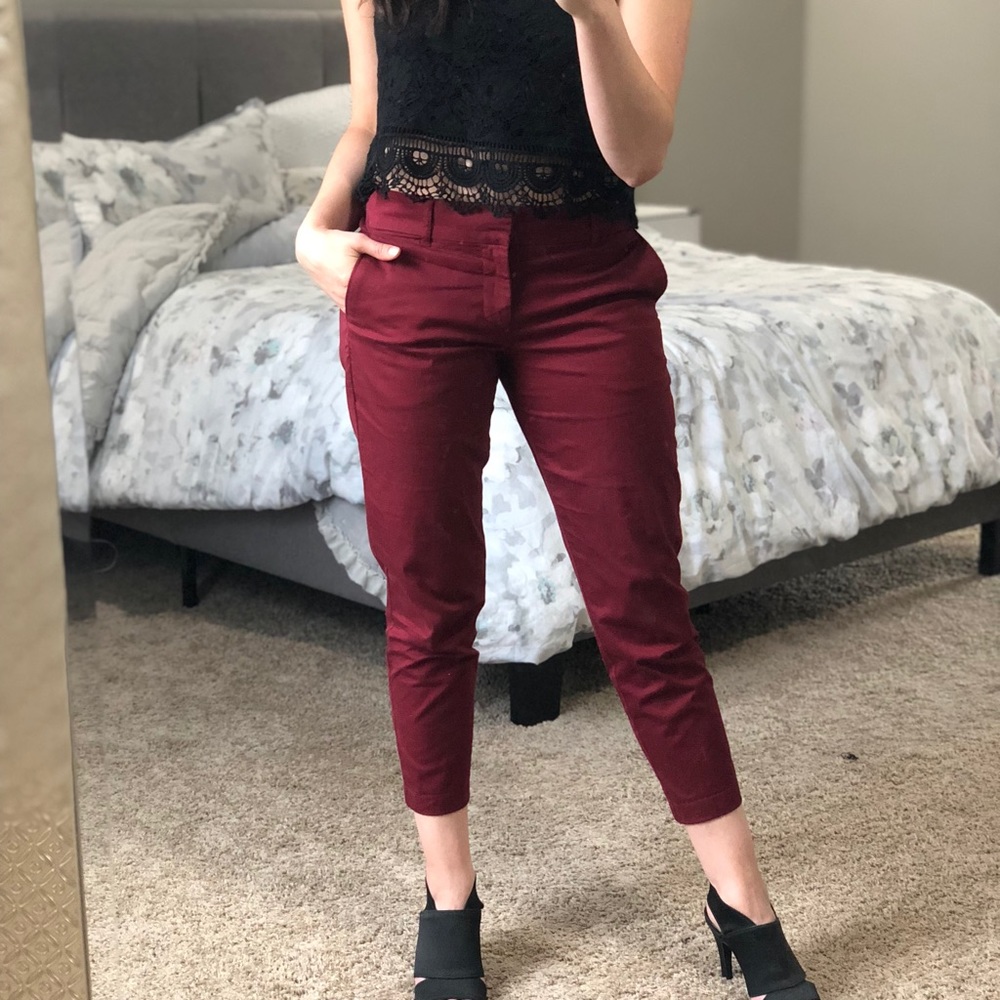 KUT From The Kloth Burgundy Crop Trouser Sz 4